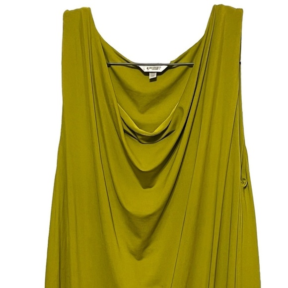 MaxMara chartreuse cowl neck sleeveless midi dress - Picture 6 of 12